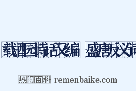 载酒园诗话又编·盛唐反义词是什么意思的图片